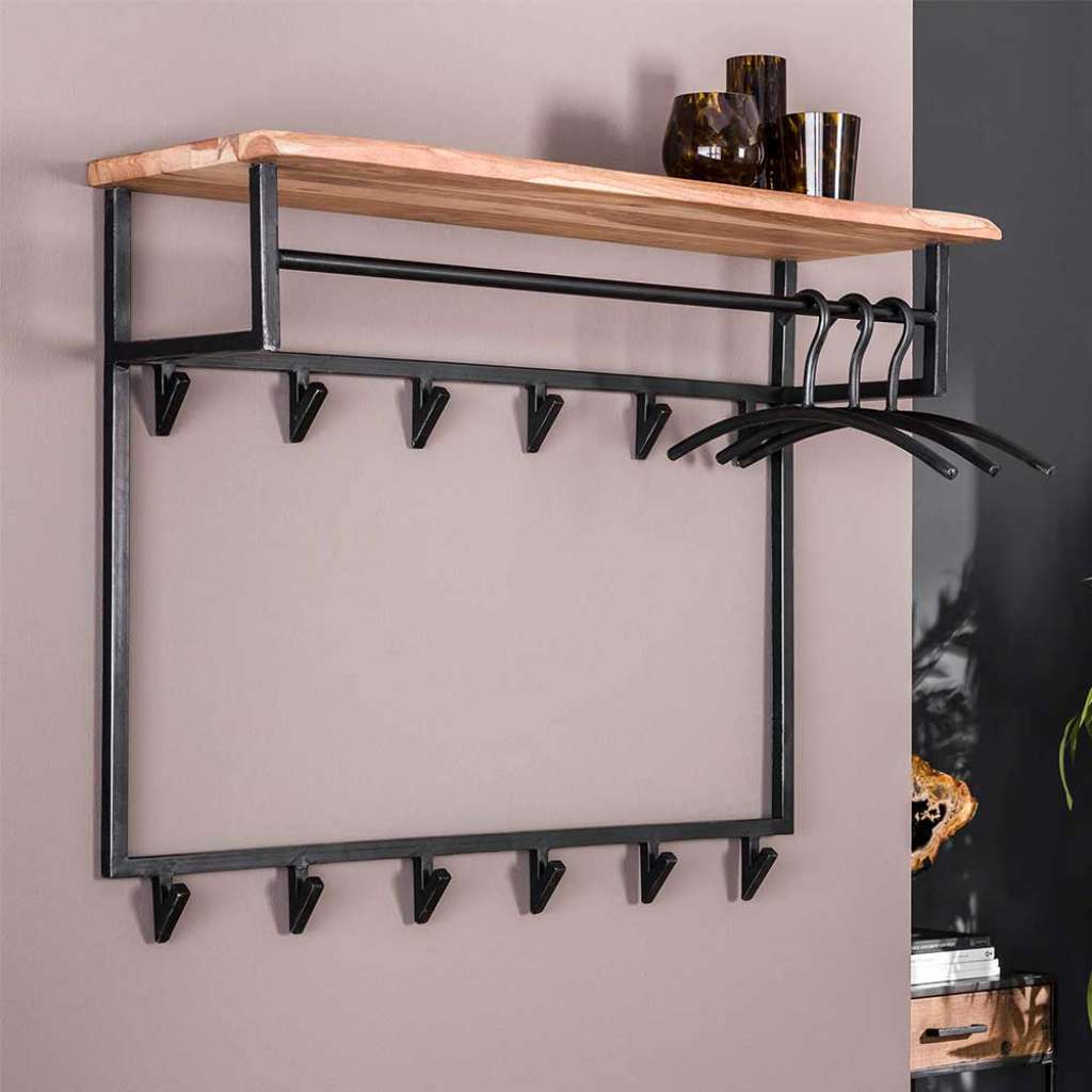 Baumkanten Garderobe im Industry und Loft Stil 100 cm breit