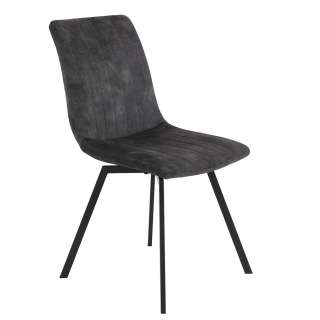 Polsterstuhl Esszimmer in Anthrazit und Schwarz 48 cm Sitzhöhe (Set)
