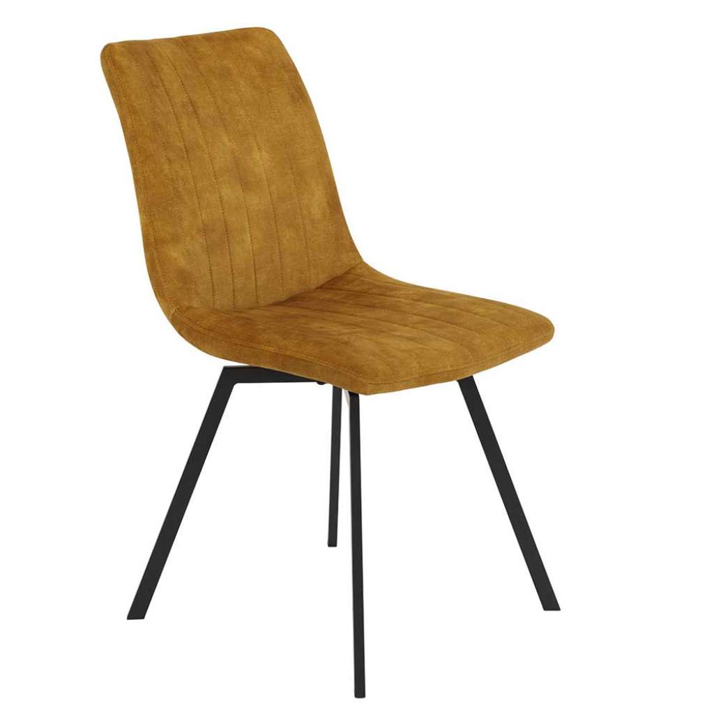 Esstisch Stühle in Goldfarben und Schwarz Microfaser Bezug (Set)