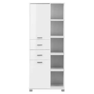 Badezimmermidischrank 150 cm hoch Weiß Hochglanz