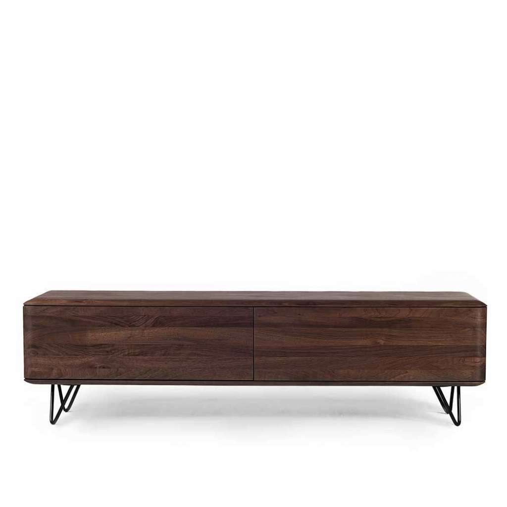 Flachstrecke Wohnzimmer aus Nussbaum Massivholz Retrostil