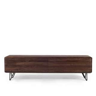 Flachstrecke Wohnzimmer aus Nussbaum Massivholz Retrostil