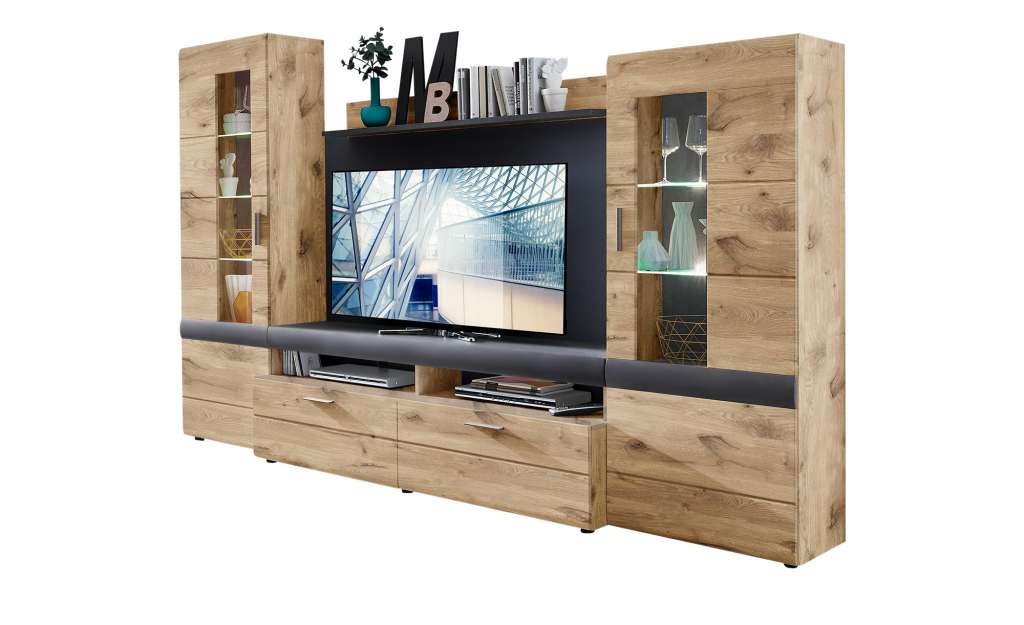 Wohnkombination  Cannes ¦ holzfarben Wohnwände - Höffner