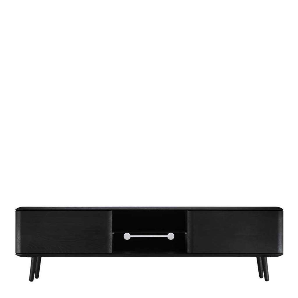 TV Board aus Eiche Massivholz schwarz geölt 200 cm breit