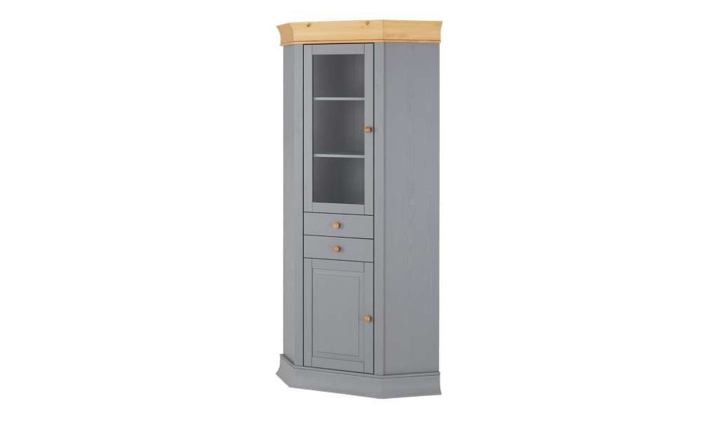 Eckvitrine  Bornholm ¦ grau Kommoden & Sideboards > Vitrinen - Höffner