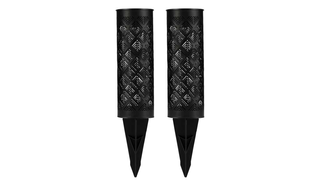 LED-Solar-Spieße schwarz, 2er-Set ¦ schwarz Ø: 6 Lampen & Leuchten > Außenleuchten - Höffner