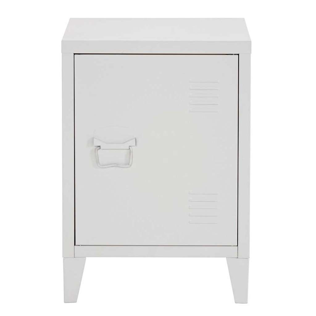 Weiße Nachtkommode aus Metall Industry Stil