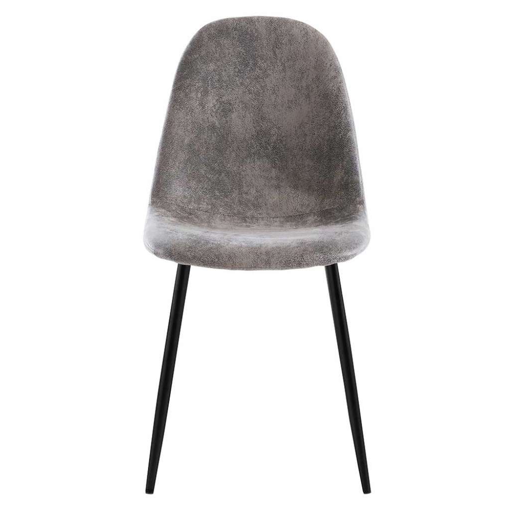 Esstisch Stühle im Skandi Design Hellgrau und Schwarz (2er Set)