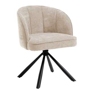 Polsterstühle in Beige und Schwarz drehbar (2er Set)
