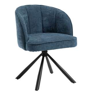 Polsterstühle in Blau Webstoff drehbar (2er Set)