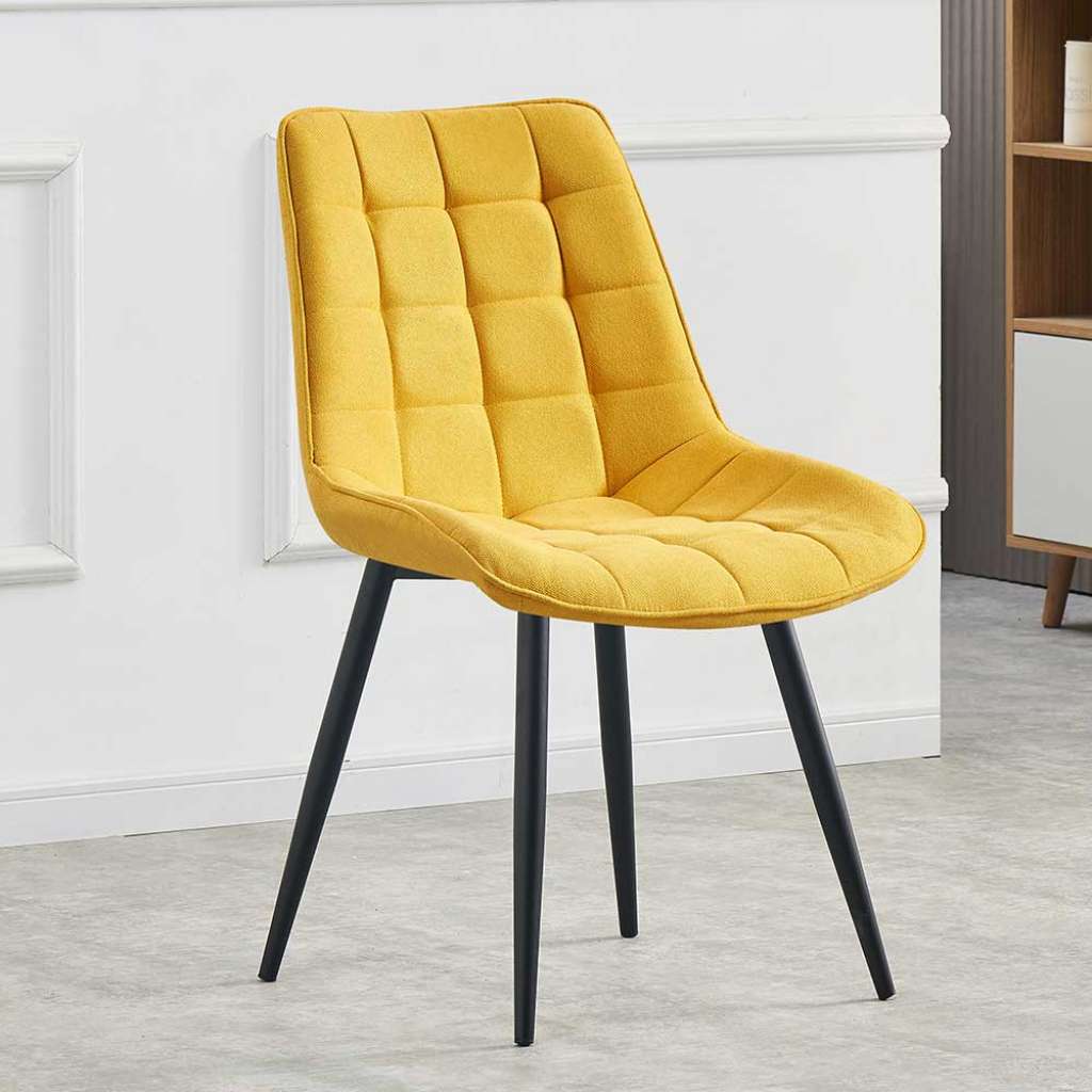 Polsterstühle in Gelb und Schwarz modern (2er Set)