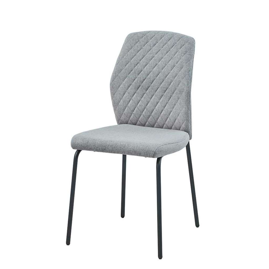 Polsterstühle in Hellgrau Webstoff modern (4er Set)