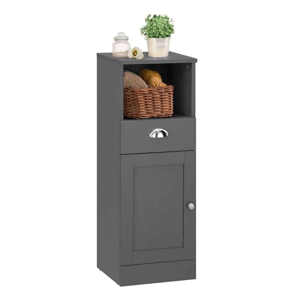 Badezimmerschränkchen in Grau 90 cm hoch 32 cm breit