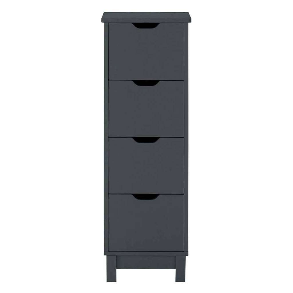 Hohe Schubladenkommode in Grau Vierfußgestell