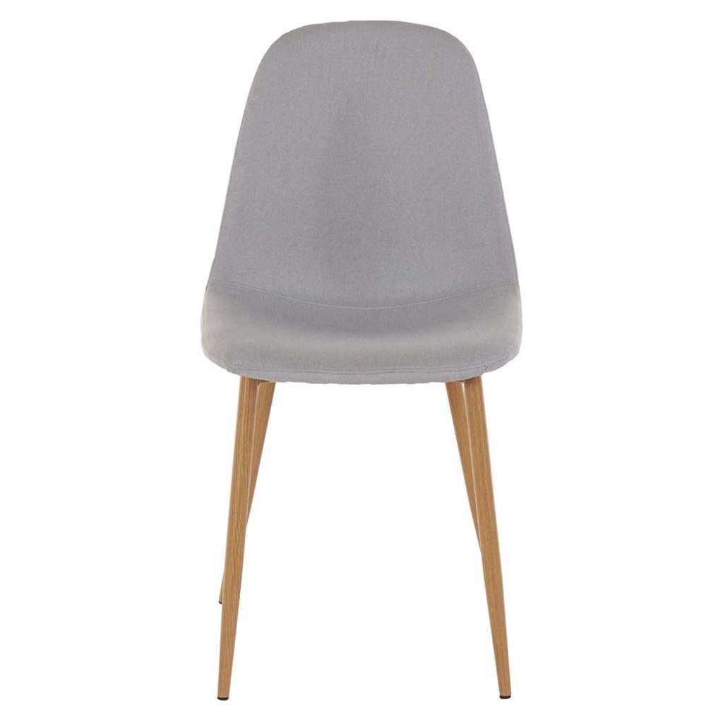 Skandi Küchenstühle in Hellgrau Webstoff Metallgestell (4er Set)