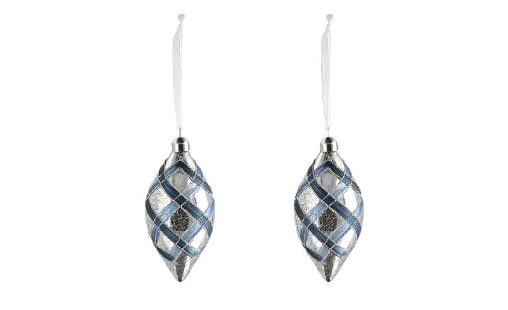 Weihnachtskugeln  kariert ¦ blau ¦ Aluminium, Glas  Ø: 6 Aktuelle Gutschein Aktion > Schlafzimmer Aktion - Höffner