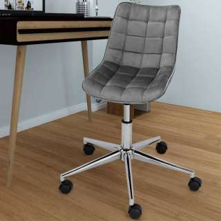 Schreibtischstuhl aus Samt und Metall höhenverstellbarem Sitz