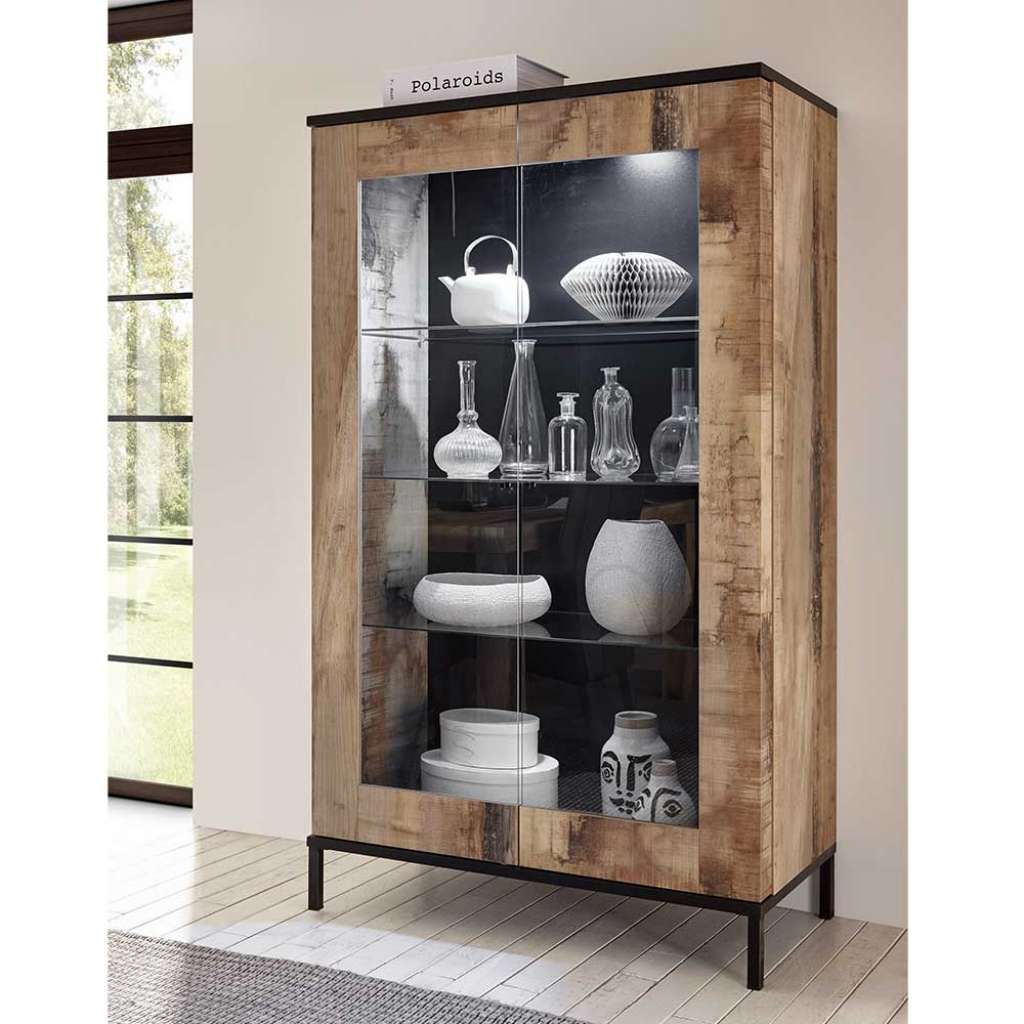Esszimmervitrinenschrank in modernem Design 2 Glastüren