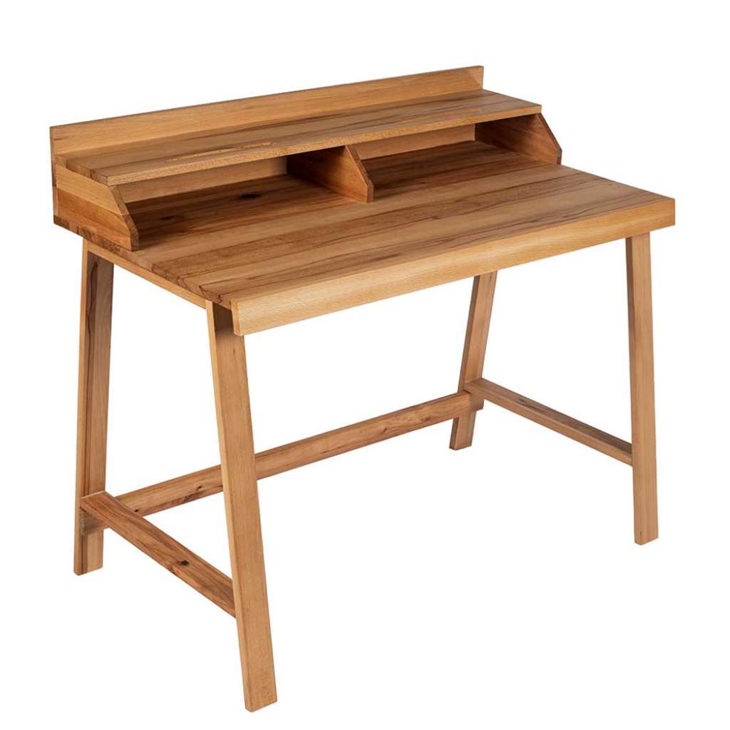 Tisch Massivholz Home Office aus Kernbuche Bildschirmaufsatz