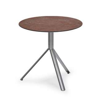Weishäupl - Trio Bistrotisch rund - HPL corten - Gestell Edelstahl - Ø 60 cm - indoor