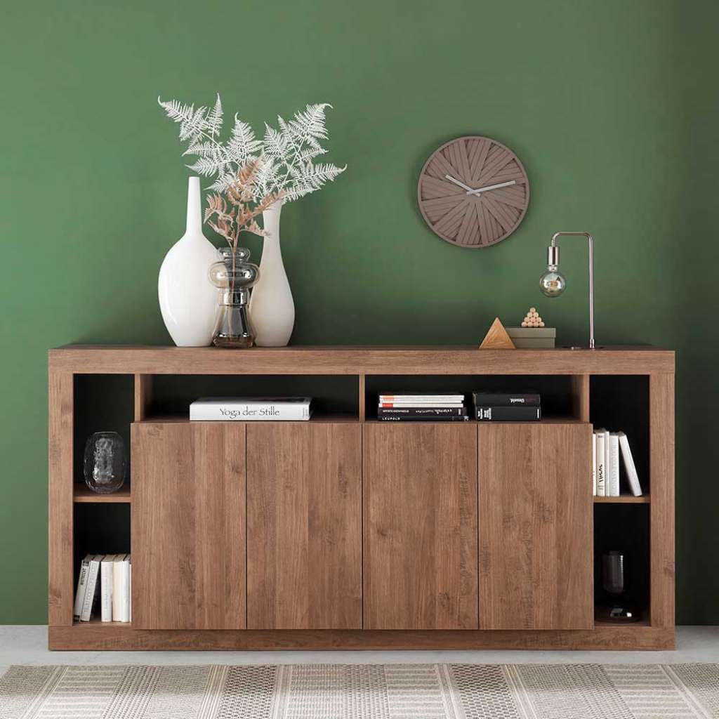 Modernes Esszimmersideboard 210 cm breit vier Drehtüren