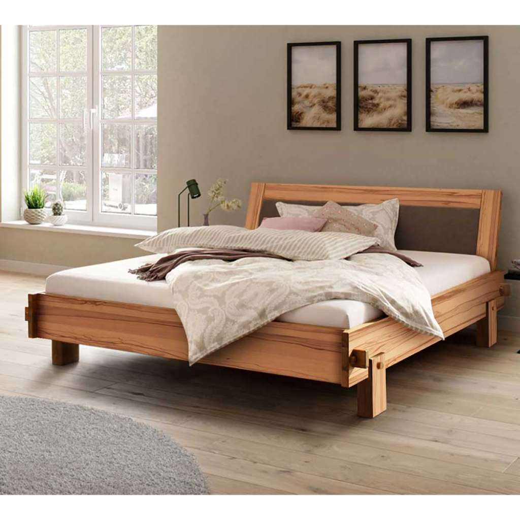 Massivholzbettgestell Kernbuche im Landhausstil 92 cm Kopfteil