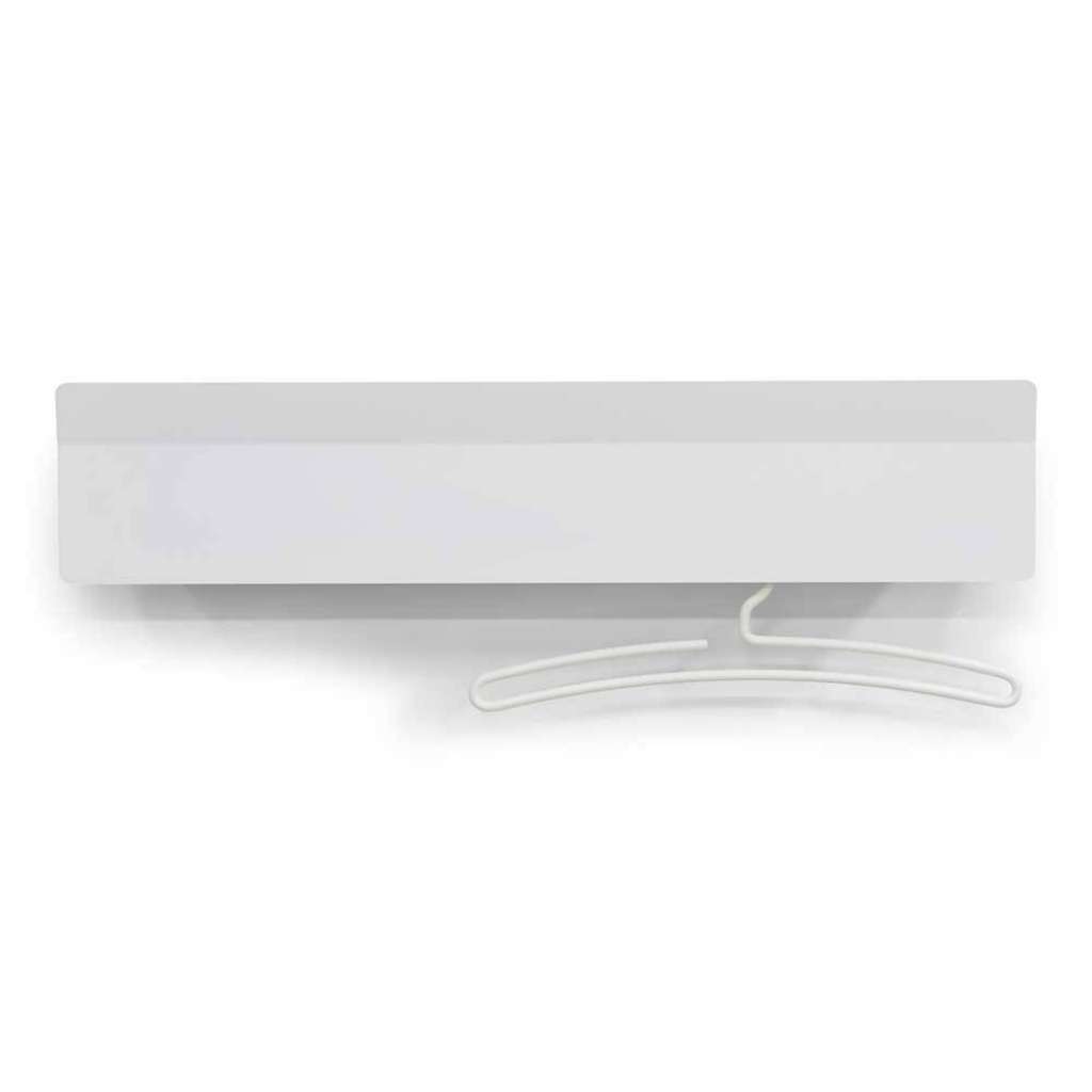 Weiße Wandgarderobenleiste aus Metall acht Kleiderhaken