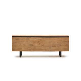 Flachstrecke Wohnzimmer aus Akazie Massivholz und Stahl 150 cm breit