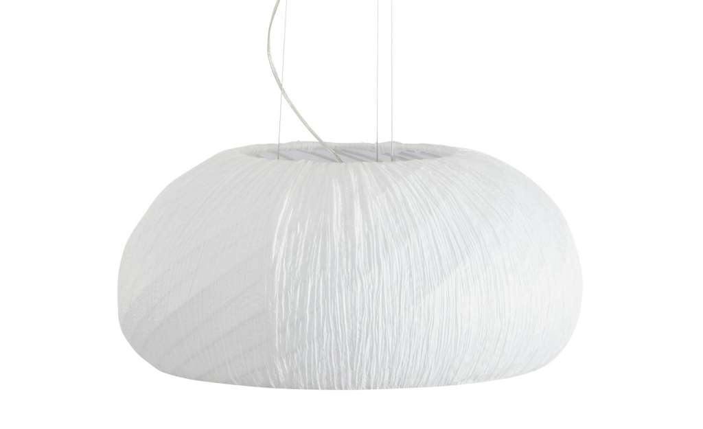 KHG Pendelleuchte, 3-flammig, mit weißem Knitterstoff ¦ weiß Ø: 54 Lampen & Leuchten > Innenleuchten > Pendelleuchten - Höffner