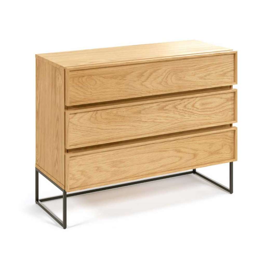 Schlafzimmer Kommode im Skandi Design Bügelgestell aus Metall