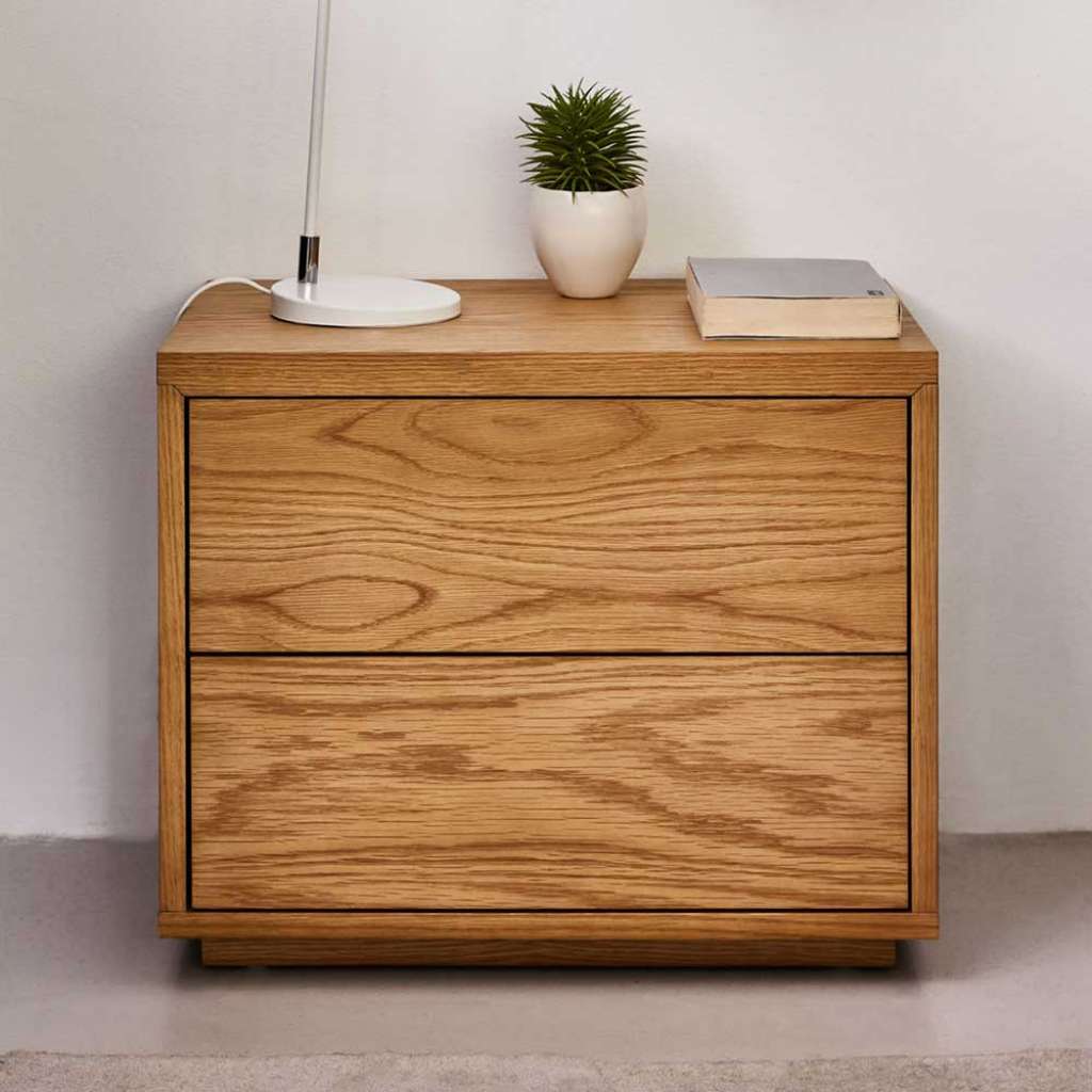 Nachttisch Kommode mit zwei Schubladen Push to open Funktion
