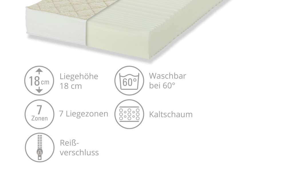 Komfortschaummatratze  Elegant Lammflor ¦ weiß Matratzen & Zubehör > Matratzen Größen > Matratzen 90x200 - Höffner