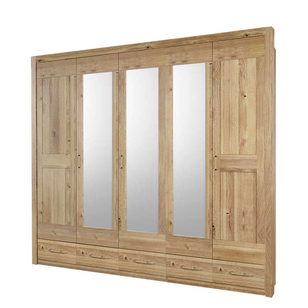 Spiegeltürenkleiderschrank in Asteichefarben fünf Schubladen