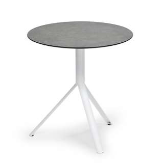 Weishäupl - Trio Bistrotisch rund - HPL steingrau - Gestell weiß - Ø 70 cm - indoor