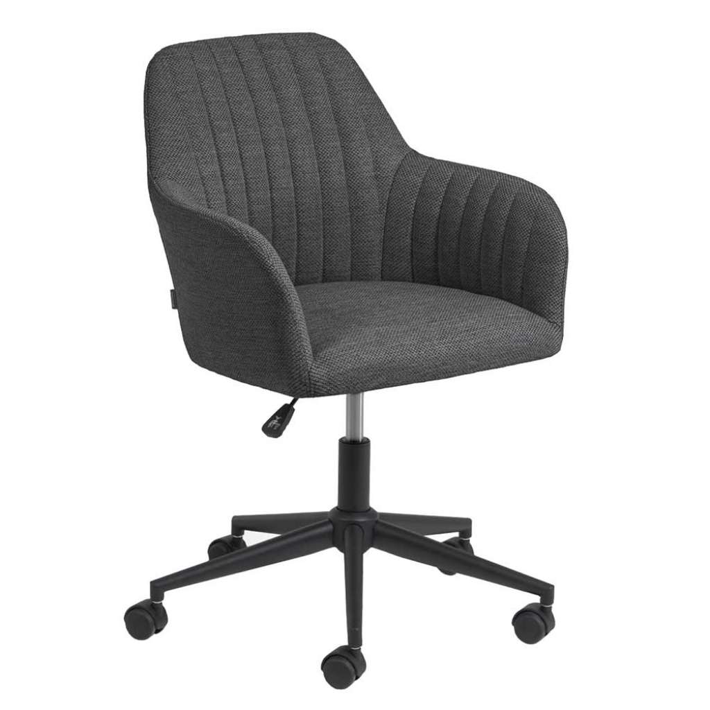 Schreibtischsessel in Dunkelgrau und Schwarz Armlehnen