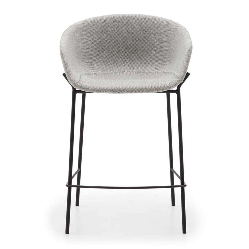 Barhocker Küche in Hellgrau und Schwarz 65 cm Sitzhöhe