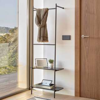 Minimalismus Garderobe in Schwarz 162 cm hoch - 60 cm breit