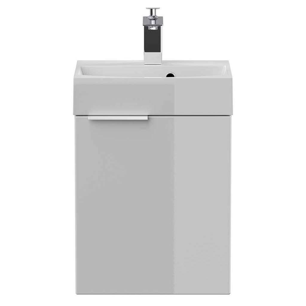 Hochglanz Gäste Waschtisch in Weiß einem Aufsatzwaschbecken