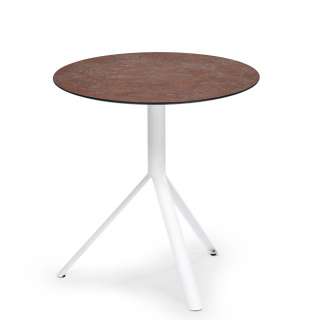 Weishäupl - Trio Bistrotisch rund - HPL corten - Gestell weiß - Ø 70 cm - indoor