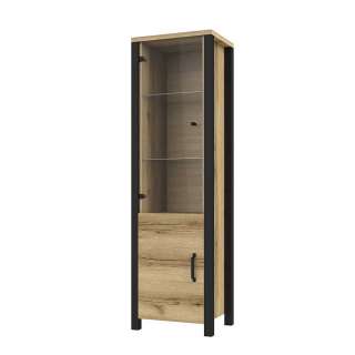 Wohnzimmer Vitrinenschrank im Industry und Loft Stil 191 cm hoch