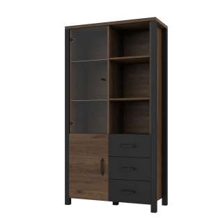 Esszimmervitrinenschrank im Industry und Loft Stil Glastür