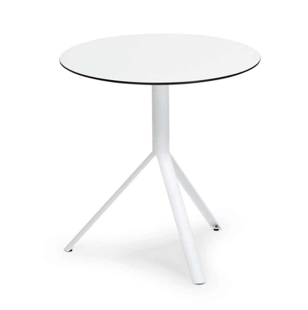 Weishäupl - Trio Bistrotisch rund - HPL weiß - Gestell weiß - Ø 70 cm - indoor
