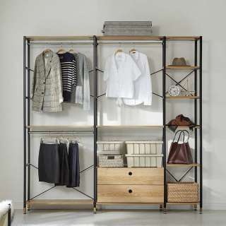 Regal für begehbaren Kleiderschrank 210 cm hoch zwei Schubladen