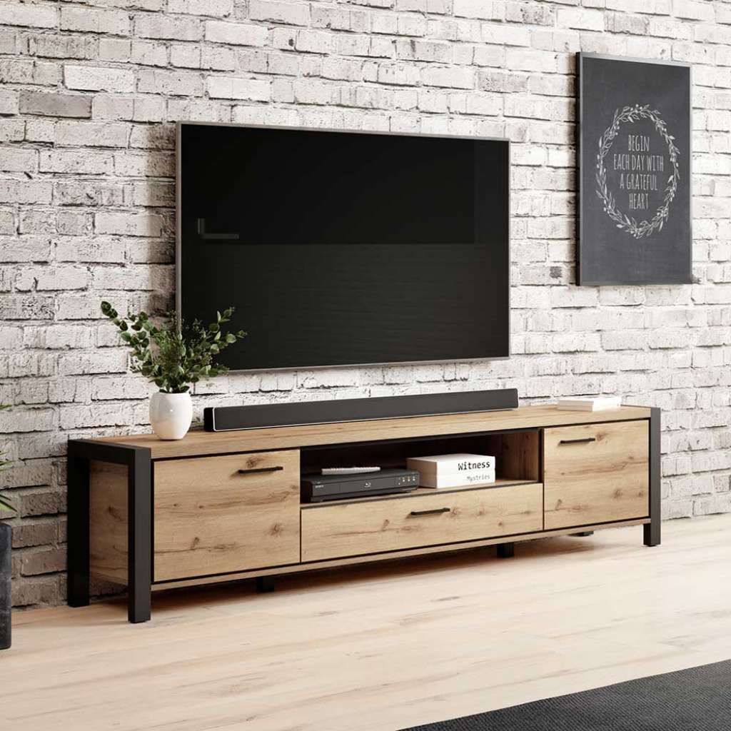 Flachstrecke Wohnzimmer im Industry und Loft Stil 210 cm breit