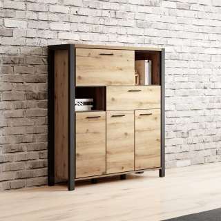 Großes Esszimmer Highboard im Industry und Loft Stil 120 cm breit