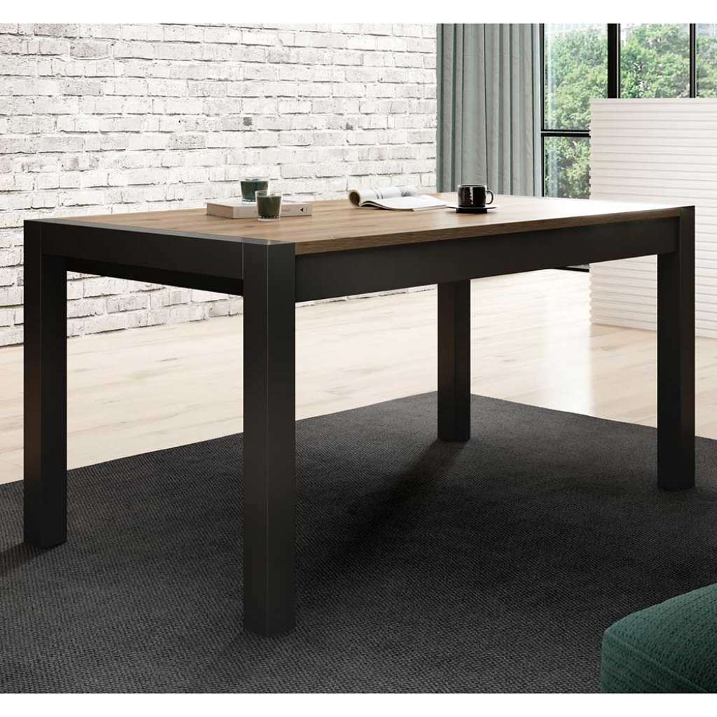 Bicolor Esstisch mit zwei Einlegeplatten Industry und Loft Stil
