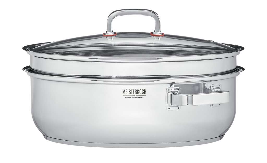 Meisterkoch Bräter mit Glasdeckel, 3-teilig  FOCUS ¦ silber ¦ Edelstahl Töpfe & Pfannen & Zubehör > Topf und Pfannen-Sets - Höffner