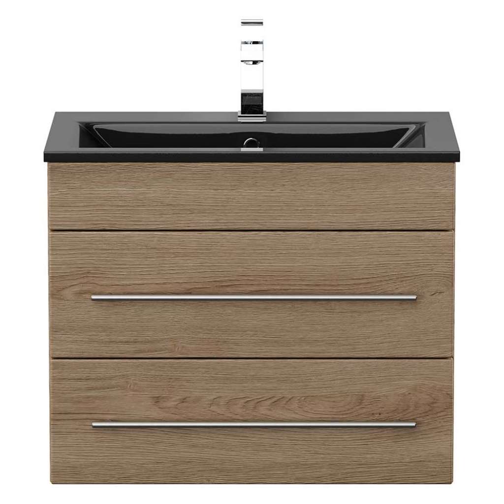 Waschbeckenunterschrank mit zwei Schubladen Waschbecken in Schwarz