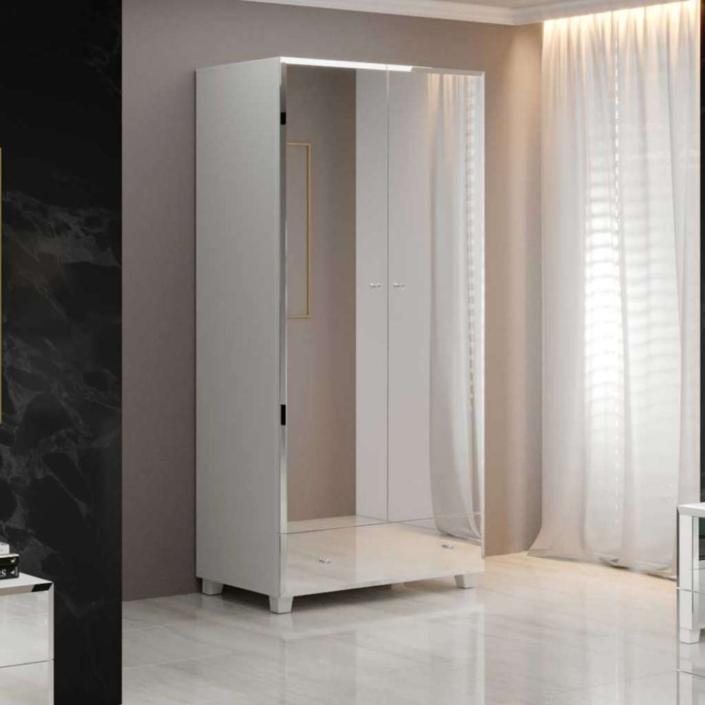 Spiegel Kleiderschrank mit einer Schublade modernem Design