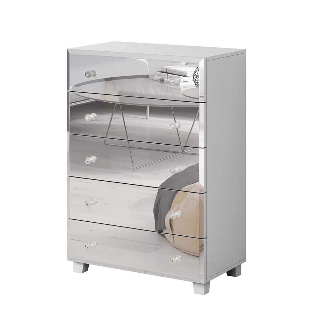 Spiegel Kommode mit fünf Schubladen 106 cm hoch 72 cm breit